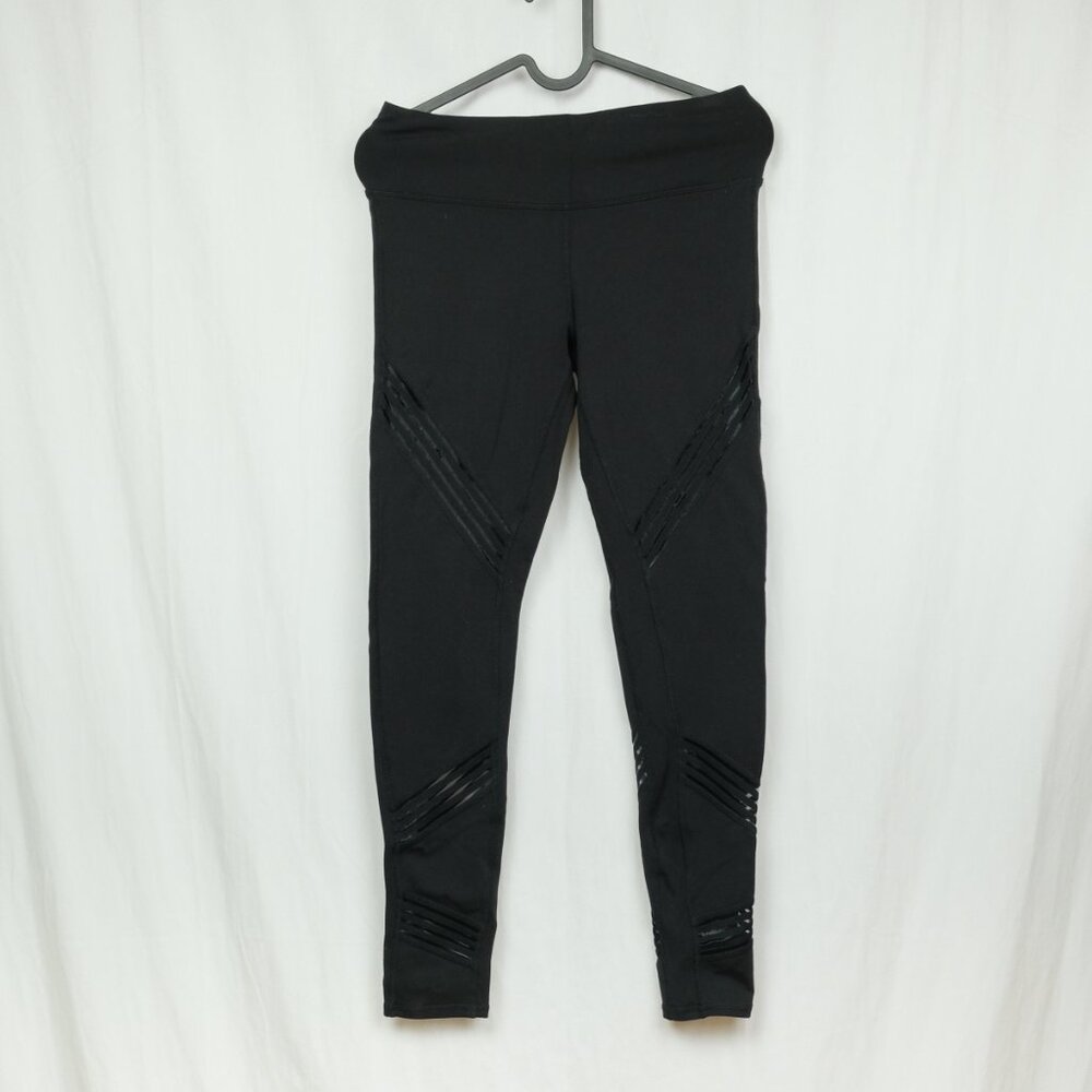 Alo Yoga Womens Leggings Black Mesh Panels Ventilated Stretch size S $135 - Picture 3 of 7